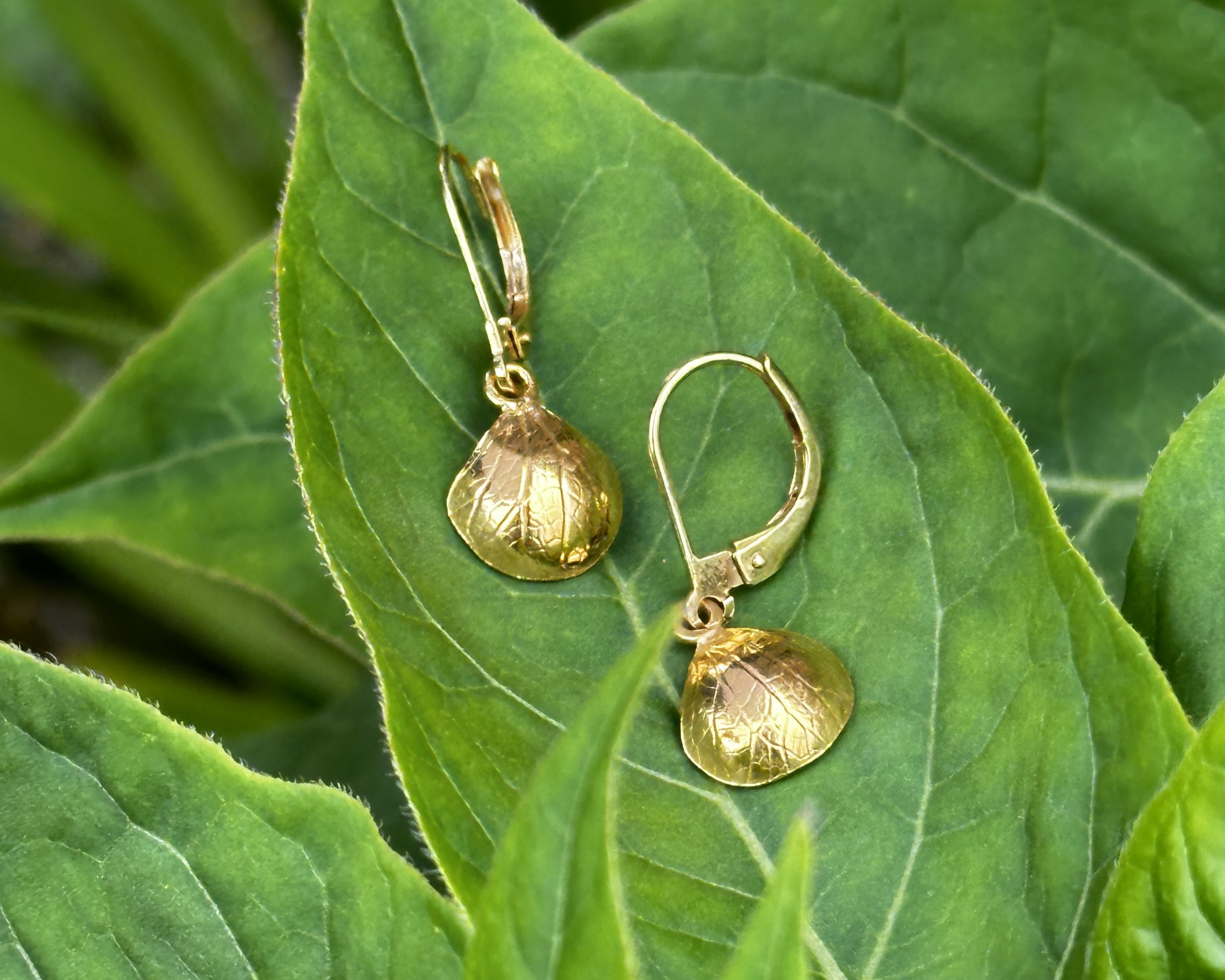 Boucles d’oreilles – Empreinte petite feuille