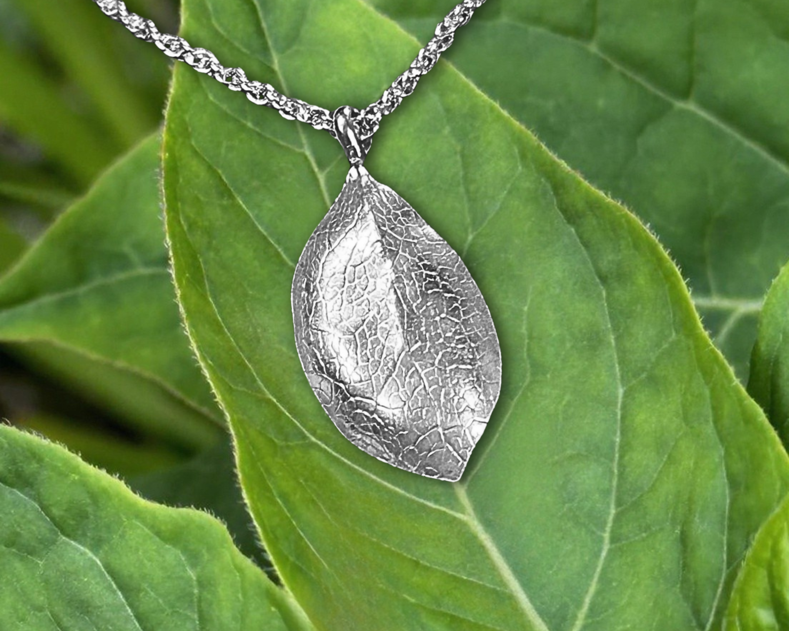 Pendentif – Empreinte grande feuille 🍃
