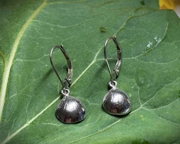 Boucles d'oreilles empreinte vgtale avec sa chaine en argent